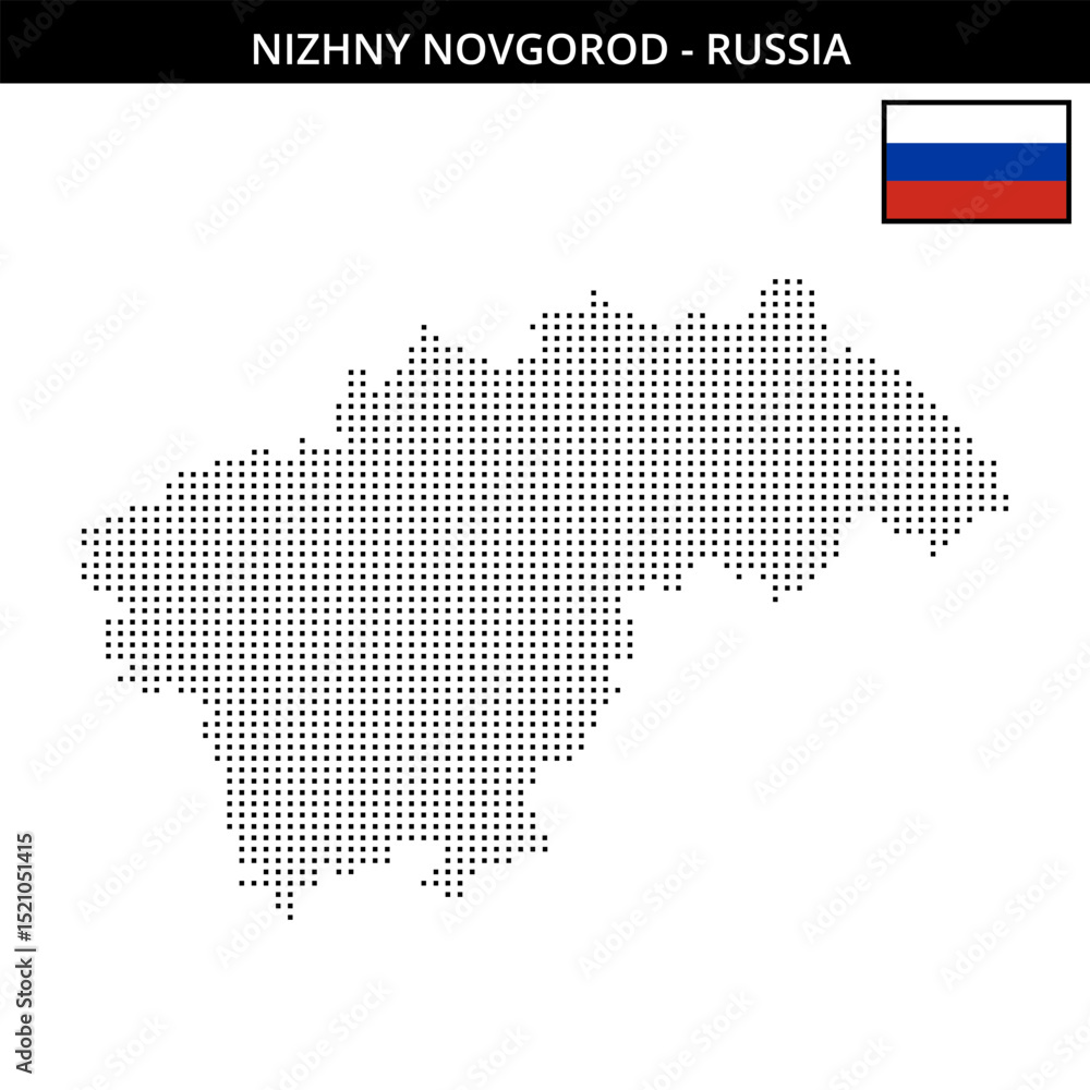 Obraz premium Small square dotted map of Nizhny-Novgorod in Russia