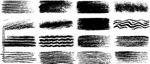 Engraved textures set with scratch patterns for artistic design and print projects