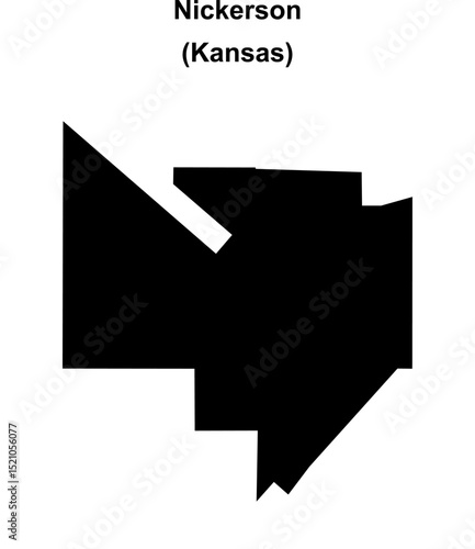 Nickerson (Kansas) blank outline map