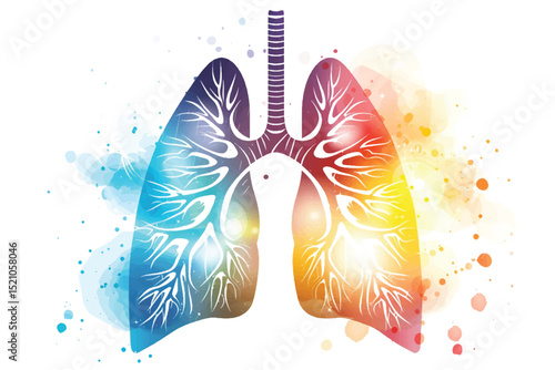 Illustration of  lungs anatomy structure Isolated on white background.