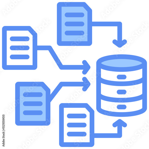 Data Merge Blue Icon