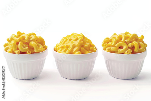 Pasta macaroni noodle in paper bowl isolated on white, close up