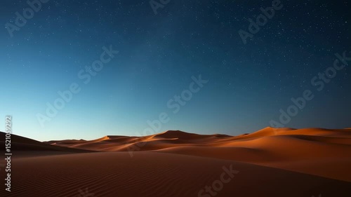 Magical desert scenery at night with visible stars in the sky, suitable for various themed projects or presentations