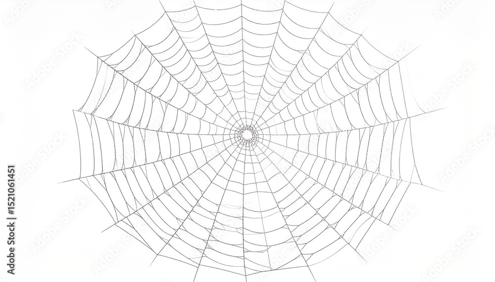 Obraz premium Detailed Black And White Spiderweb Pattern On White Background