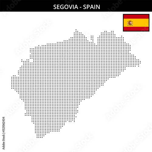 Small square dotted map of segovia in Spain
