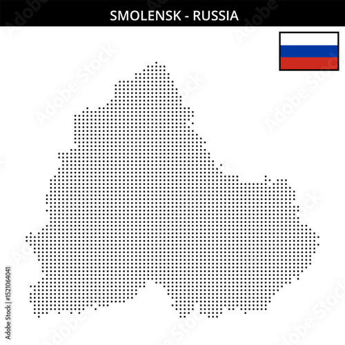 Small square dotted map of smolensk in Russia