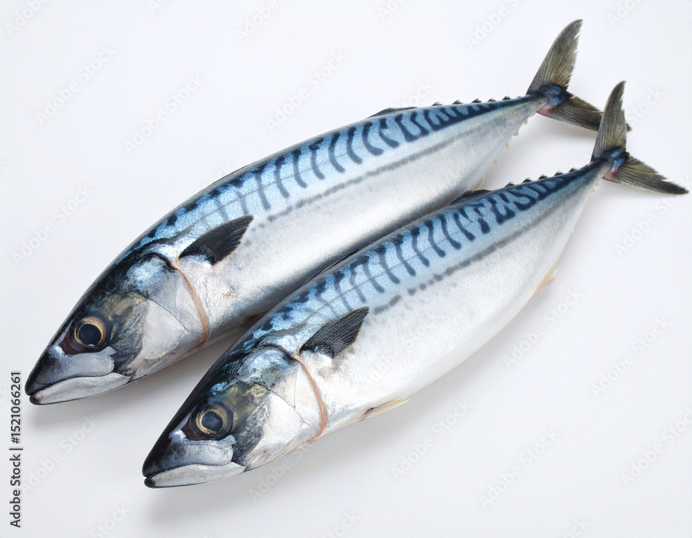 Fresh Mackerel Fish Isolated on White Background – High Quality Seafood Close Up Image Fresh Mackerel Fish Isolated on White Background – High Quality Seafood Close Up Image