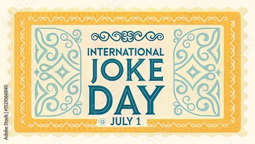 Celebrating International Joke Day: A Stylized Illustration with Decorative Elements, Perfect for Social Media Greetings and Creative Holiday Designs on July 1.