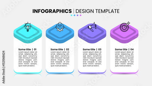 Infographic template. 4 banners with icons and text