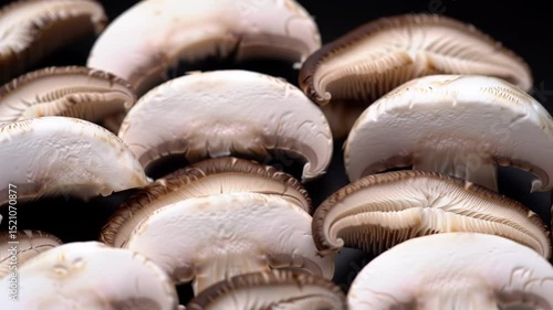 Crimini Sliced Mushroom Close-Up Display For Gourmet Food Recipes