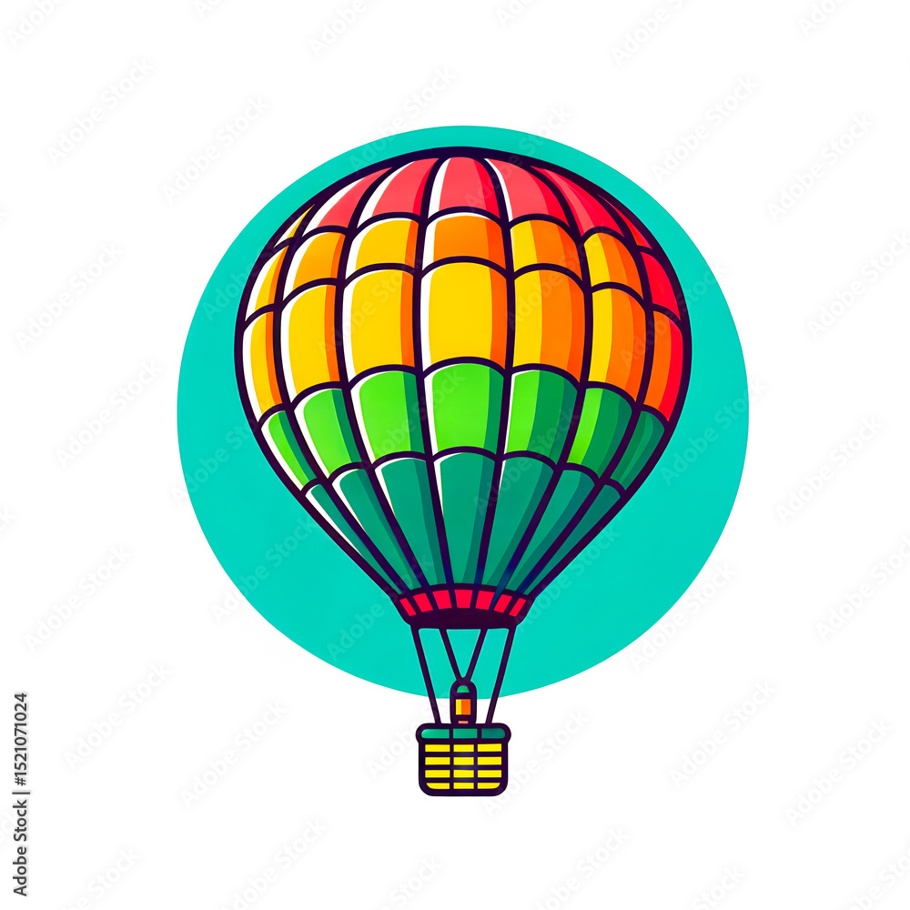 Naklejka premium Isolated vector illustration of a symbolic hot air balloon on a white background.