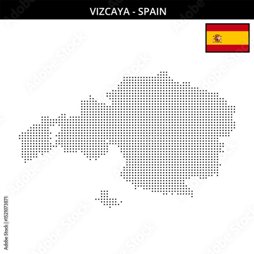 Small square dotted map of vizcaya in Spain