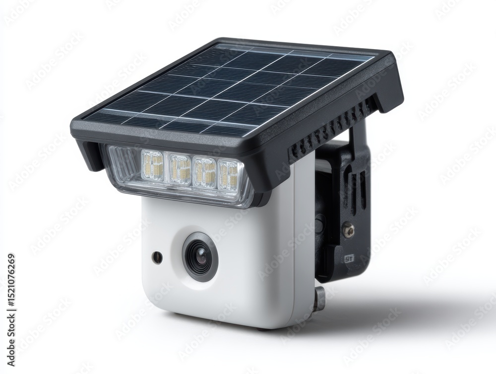 Fototapeta premium Solar powered motion security light illuminating surroundings