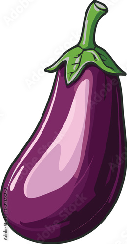 Eggplant's Elegance: A single, plump eggplant stands in regal solitude, its deep purple hue contrasting against its green stem and leaves. The light gently plays on the smooth surface.