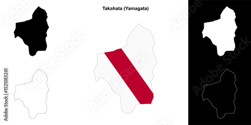 Takahata (Yamagata) outline map set