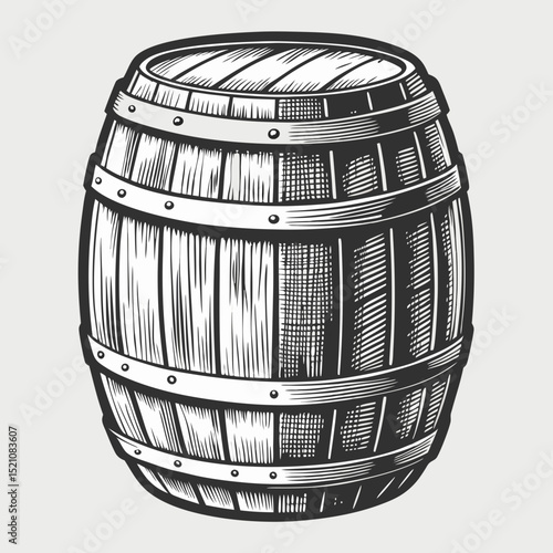 old wooden barrel