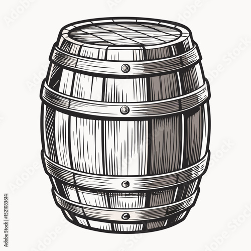 old wooden barrel