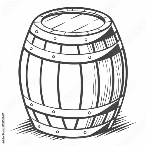wooden barrel with wine