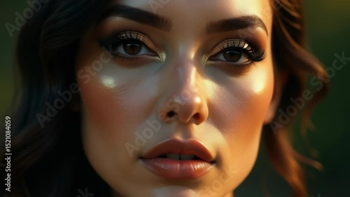 Wallpaper Mural A close-up view of a woman's face featuring makeup, perfect for beauty or fashion related content Torontodigital.ca