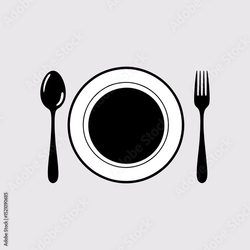 plate with fork and spoon