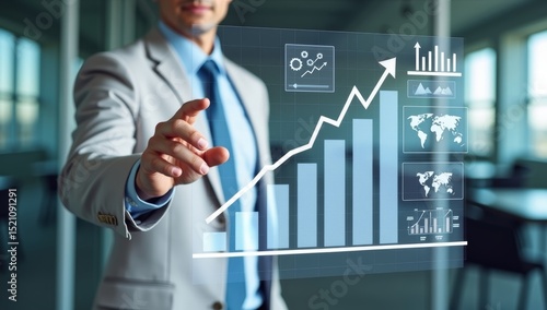 Business and finance with an expert analyzing financial data for growth, Financial analysis and planning and strategies to maximize sales profits. Plan investments.