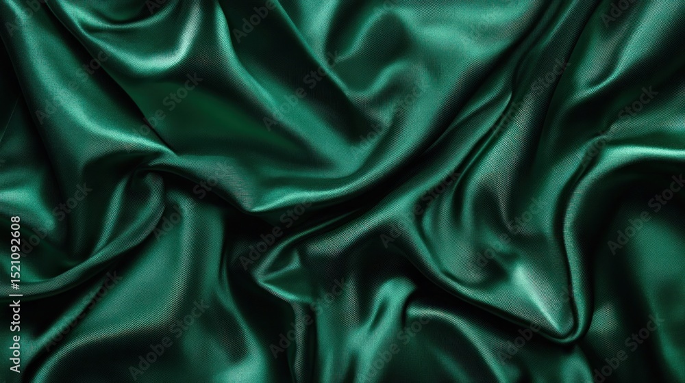 Obraz premium Emerald green silk fabric texture