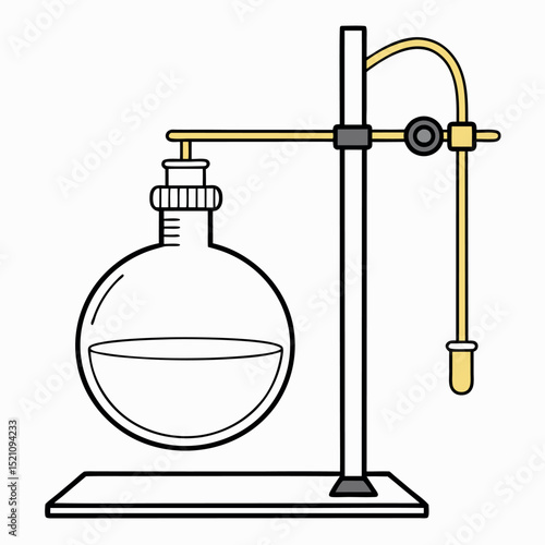 Laboratory Distillation Setup with Round Bottom Flask