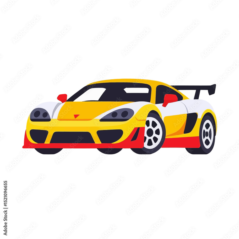 Yellow-Race-Car-Vector-Illustration-Speedster Yellow-Race-Car-Vector-Illustration-Speedster