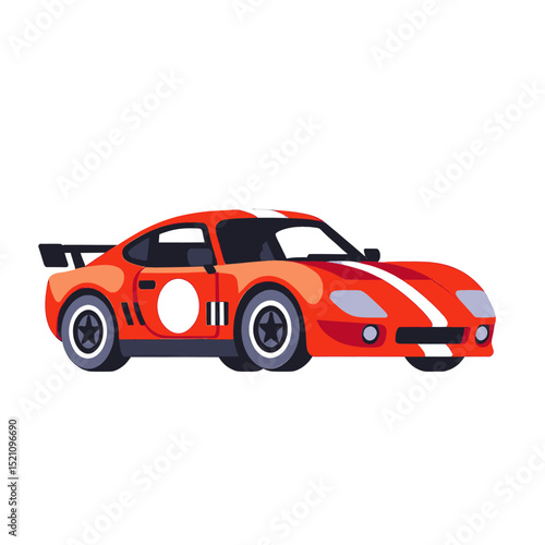 Orange-Sports-Car-Vector-Illustration-Speedster