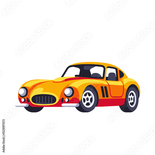 Vintage-Yellow-Sports-Car-Illustration-Vector