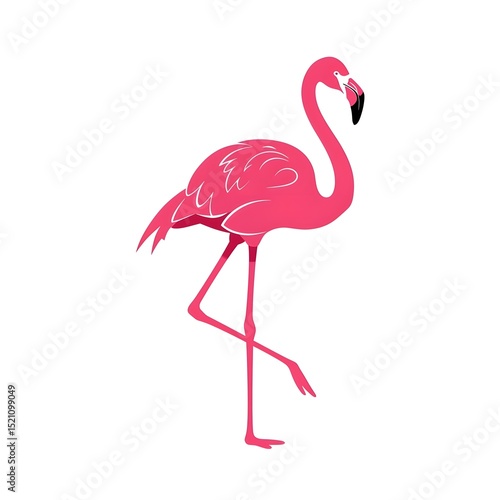 elegant pink flamingo with feather detail