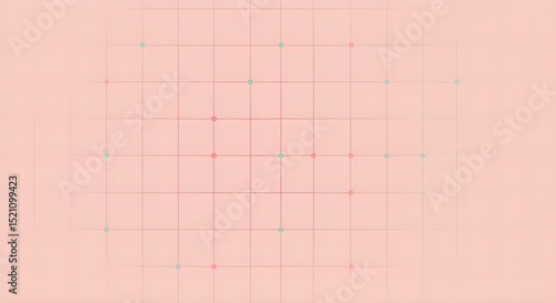 light pink grid with teal and red dots