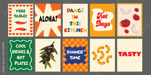 Healthy Summer Restaurant Banner with Vegetables and Fruits.  Great for food branding, cafe ads, seasonal offers, and vegetarian or vegan menus. Nature-inspired, rustic yet clean design 