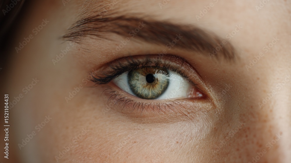 Fototapeta premium Close-up capturing the captivating depth of a person's mesmerizing green eye