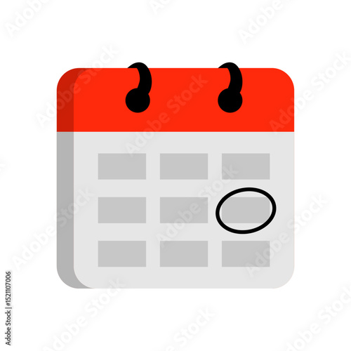 calendar with marked date icon vector illustration isolated on white