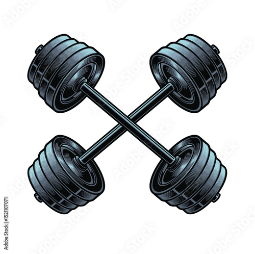illustration of a gym cross barbell with premium quality design vector
