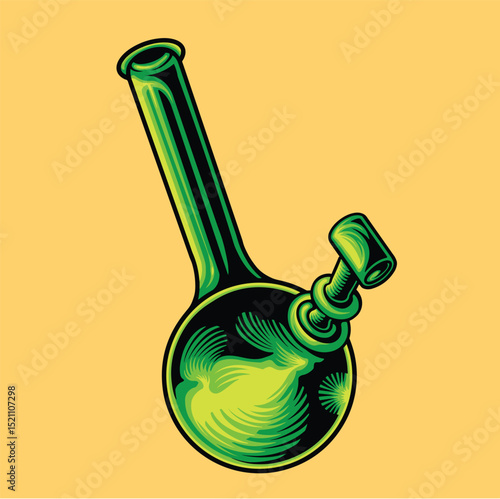 weed bong design with cartoon style vector illustration
