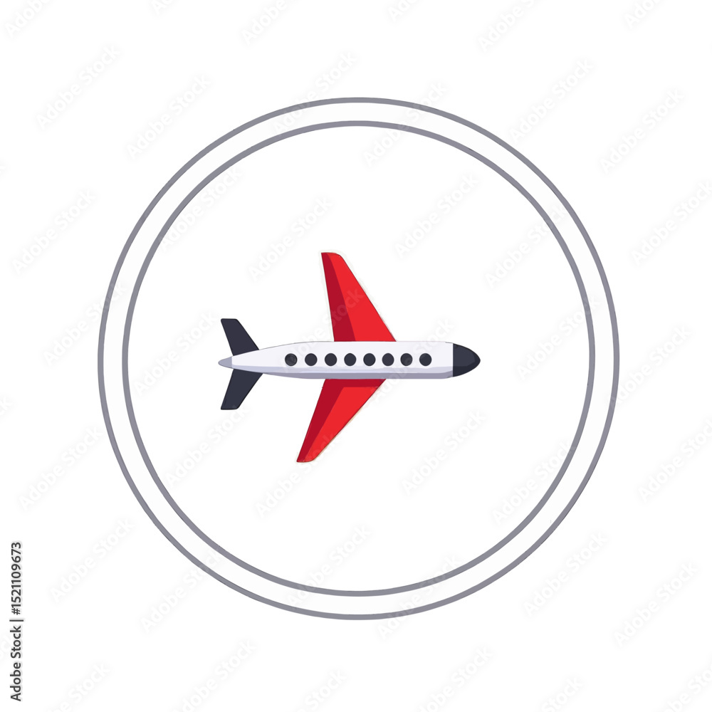 Fototapeta premium Airplane-Icon-Travel-Vector-Illustration