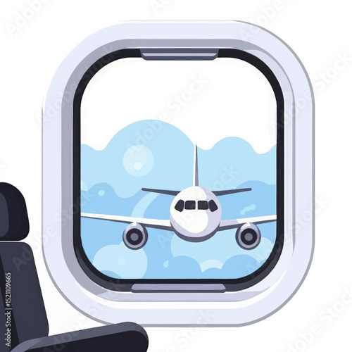 Airplane-Window-View-Through-Aircraft-Sky