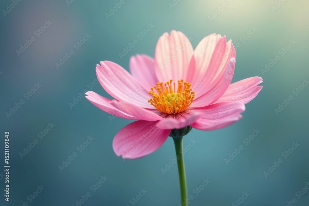 Obraz premium Single delicate flower, minimalist line art style , nature, delicate