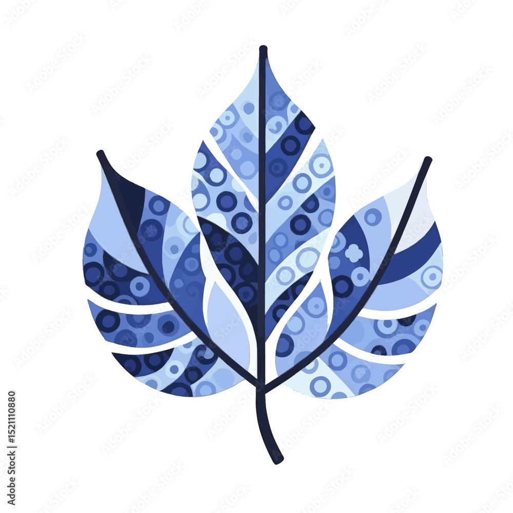 Obraz premium Geometric-Blue-Maple-Leaf-Vector-Illustration