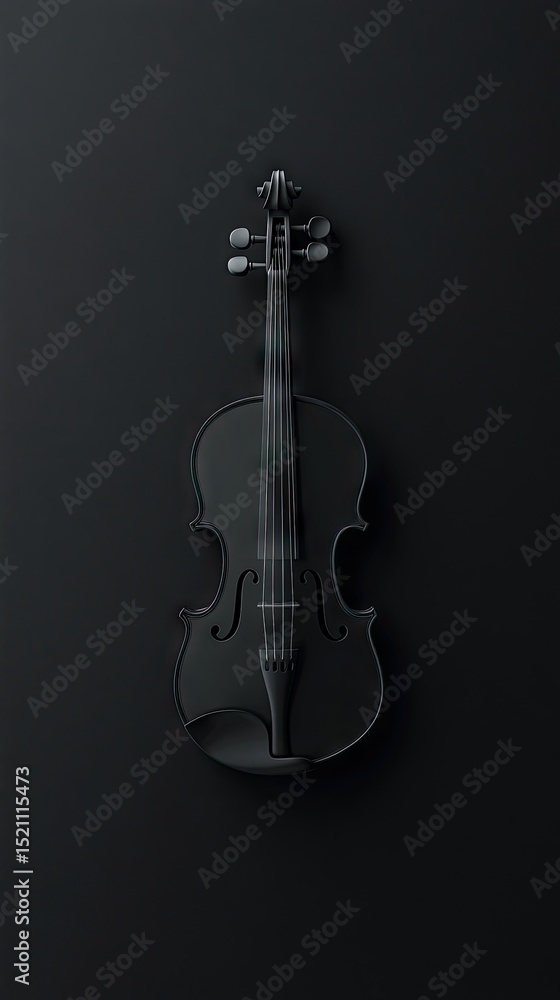 Fototapeta premium Dark violin on black backdrop