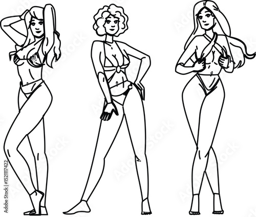 swimwear bikini girl beach vector