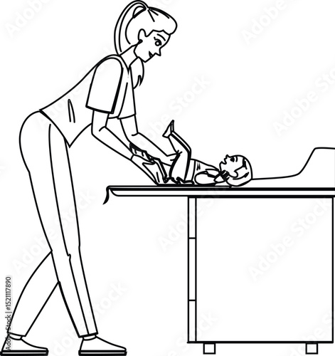 wipes changing baby diaper vector