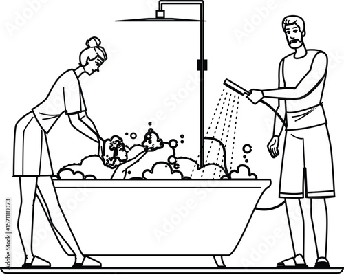 safety child bath vector