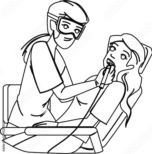 care dental hygienist teeth vector