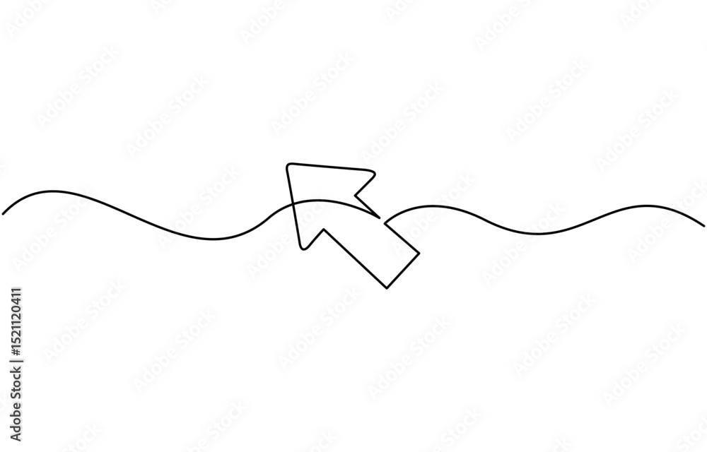 Obraz premium Arrow pointing right, line continuous drawing vector. One line Arrow pointing right, abstract line art illustration, arrow pointing, minimalist pro vector concept.