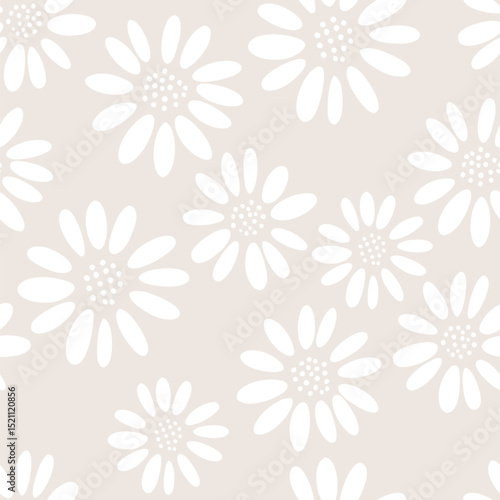 Daisy flower pattern, seamless pattern for fabric, textiles, clothing, wallpaper, cover, banner, home decor, florals backgrounds