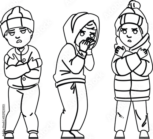 fear kid boy shiver vector