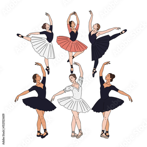 Graceful Ballet Dancers in Elegant Poses